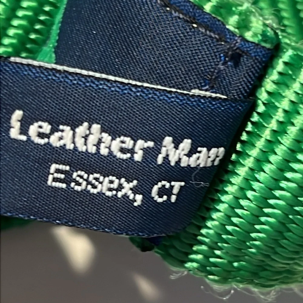 Leather Man Nautical Whale Print Belt Size Large